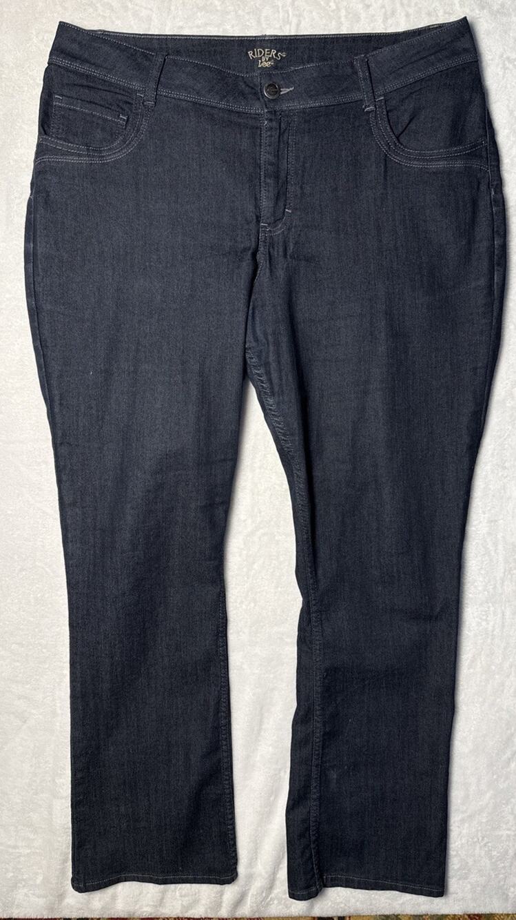 Lee Denim Jeans Women’s Size 16W Midrise Bootcut Blue 5 pocket Stretch casual